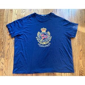 Polo Ralph Lauren Shirt Men's 4XB New York Crest Flag USA Sport Blue T Cotton